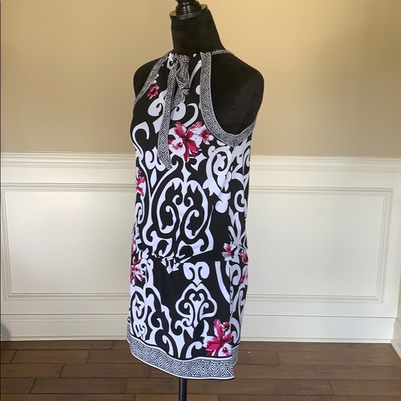 WHBM Tie Around Neck Patterned Dress EUC - Picture 4 of 8